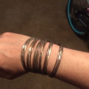 Silver distressed | Cuff bracelet